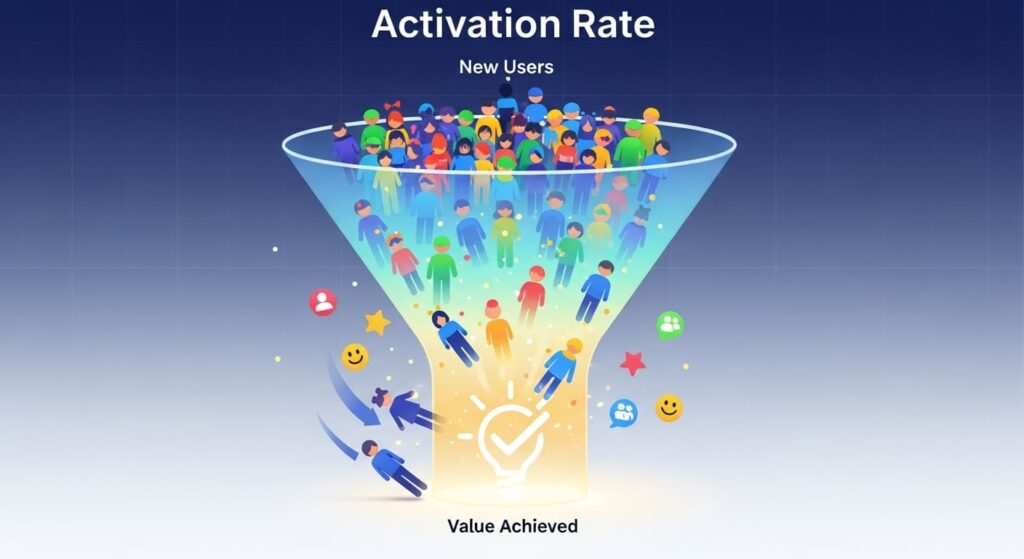 Activation rate tells you if a new user reaches their first real “win” inside your product.