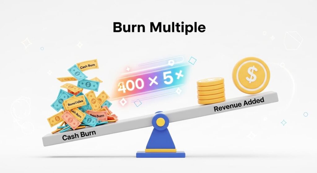 Burn multiple shows how much cash you spend to grow your top line. It is a clear way to tell if your machine turns money into more money, or just smoke. The math is simple. You look at how much net new revenue you added in a period, and how much cash you burned to get it. The lower the number, the stronger your engine.